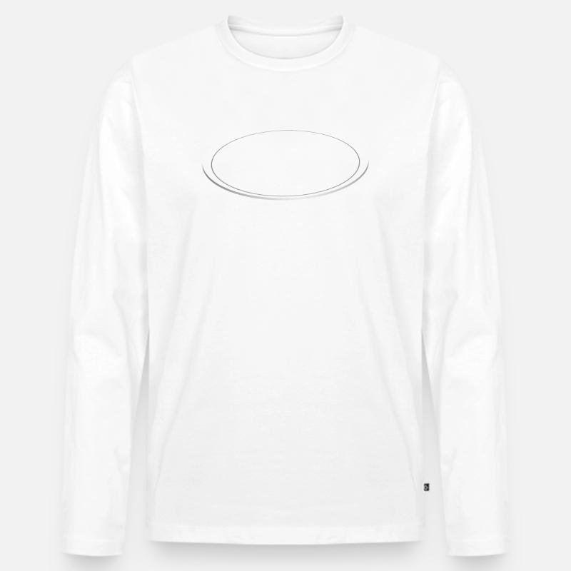 3D Saturnring metallic - Männer Premium Bio Langarmshirt - Weiß