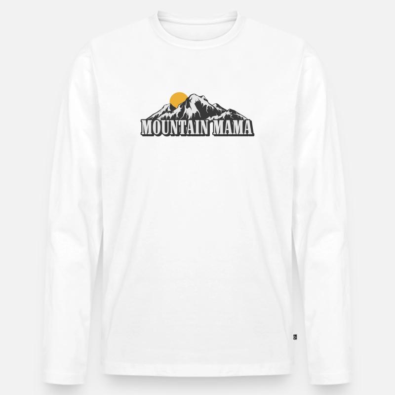 Berg Mama - Männer Premium Bio Langarmshirt - Weiß
