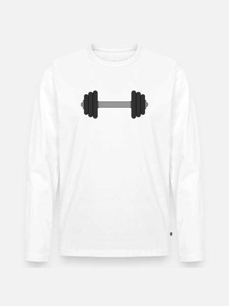 Haltère - T-shirt manches longues Premium bio Homme - blanc