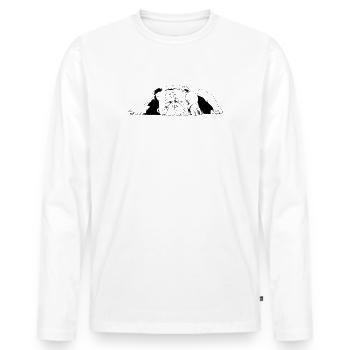 Bulldog - Men's Premium Organic Long Sleeve Shirt - white - Front - Nico (187cm)