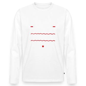 Deux titres parrain et chasseur, chasse, famille - T-shirt manches longues Premium bio Homme - blanc - Devant - Nico (187cm)
