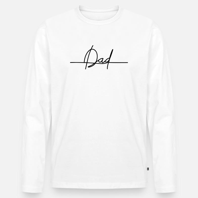 Papa Online Fortlaufend - Männer Premium Bio Langarmshirt - Weiß