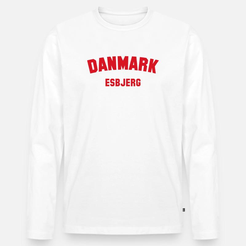 ESBJERG Denmark Dänemark - Männer Premium Bio Langarmshirt - Weiß