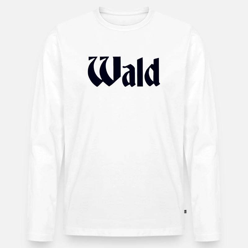 Wald - Männer Premium Bio Langarmshirt - Weiß