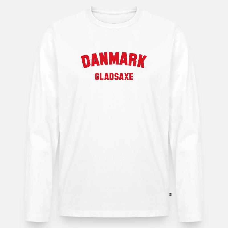 GLADSAXE Danmark Dänemark - Männer Premium Bio Langarmshirt - Weiß