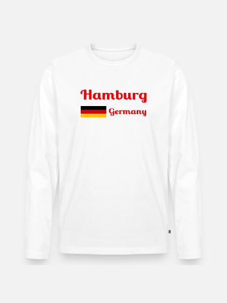Hamburg Germany- Stylish prints - Men's Premium Organic Long Sleeve Shirt - white
