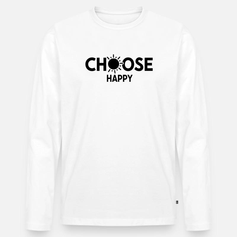 Bright Sunburst Wählen Sie Happy Design - Männer Premium Bio Langarmshirt - Weiß