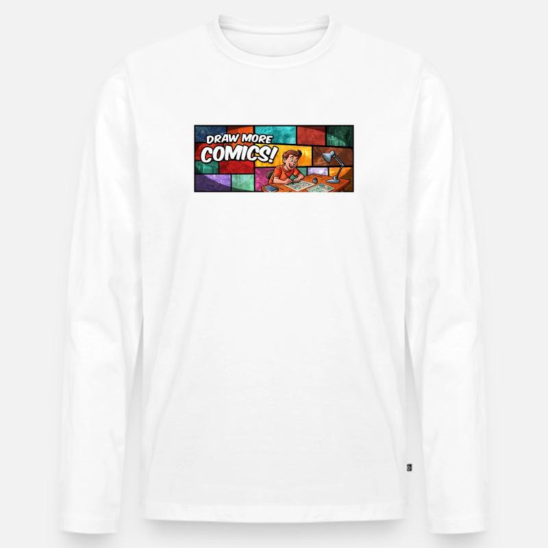 Draw More Comics! - Männer Premium Bio Langarmshirt - Weiß