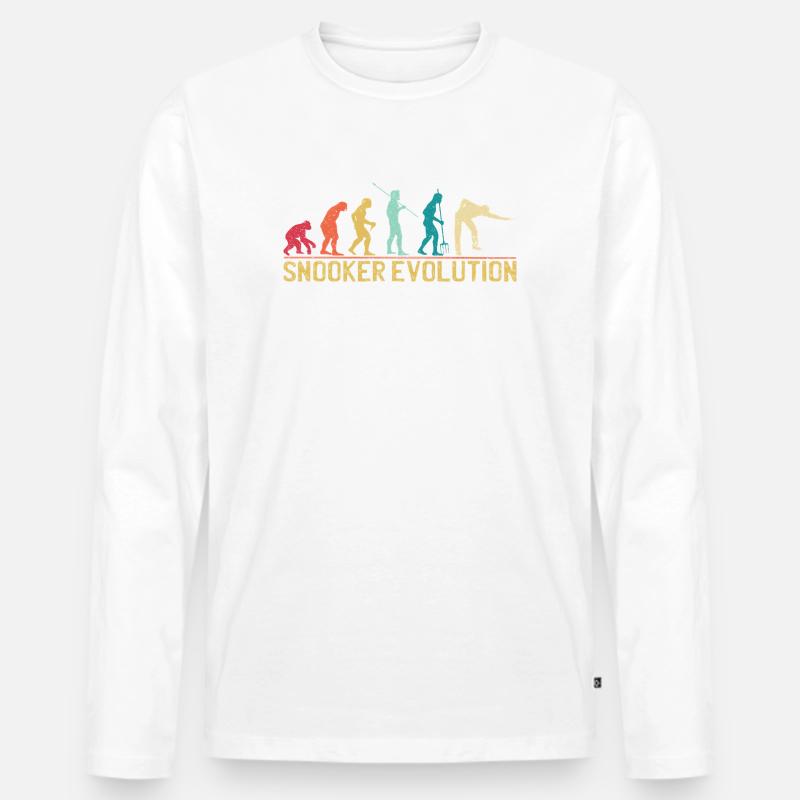 Snooker-Evolution-Silhouette-Design - Männer Premium Bio Langarmshirt - Weiß