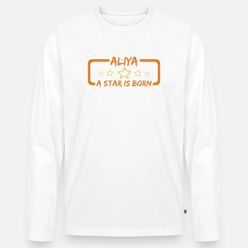 Aliya Aliya - Männer Premium Bio Langarmshirt - Weiß