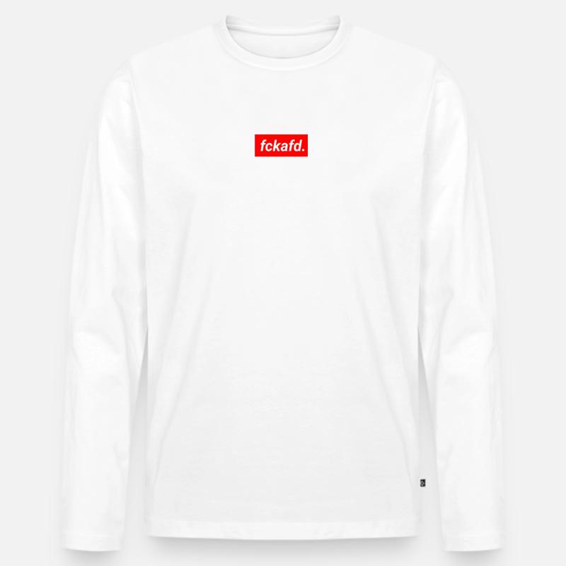 fckafd - Männer Premium Bio Langarmshirt - Weiß