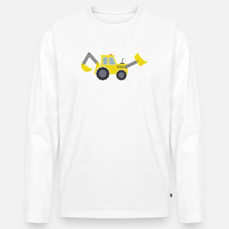 Baggerlader - Männer Premium Bio Langarmshirt - Weiß