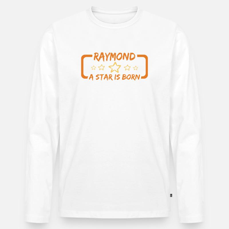Geschenk Raymond - Männer Premium Bio Langarmshirt - Weiß