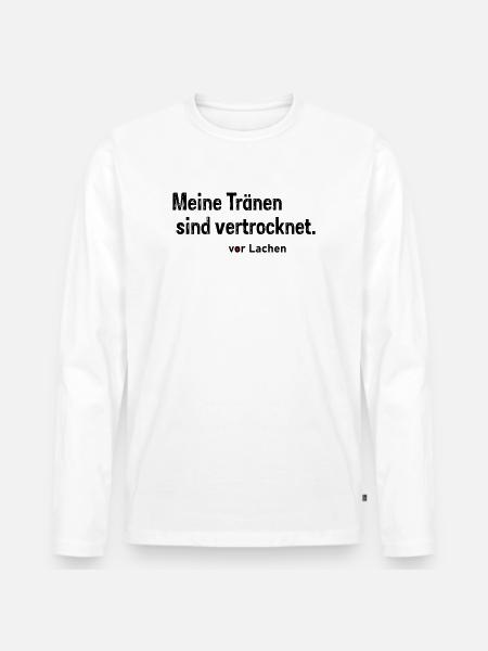 Tränen vertrocknet - Männer Premium Bio Langarmshirt - Weiß