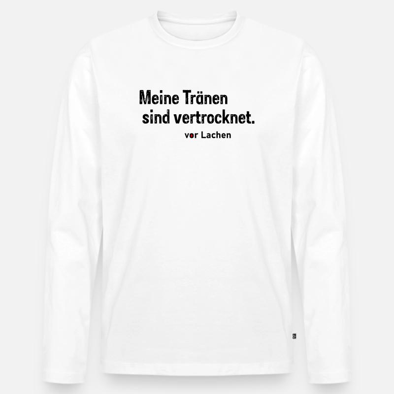Tränen vertrocknet - Männer Premium Bio Langarmshirt - Weiß