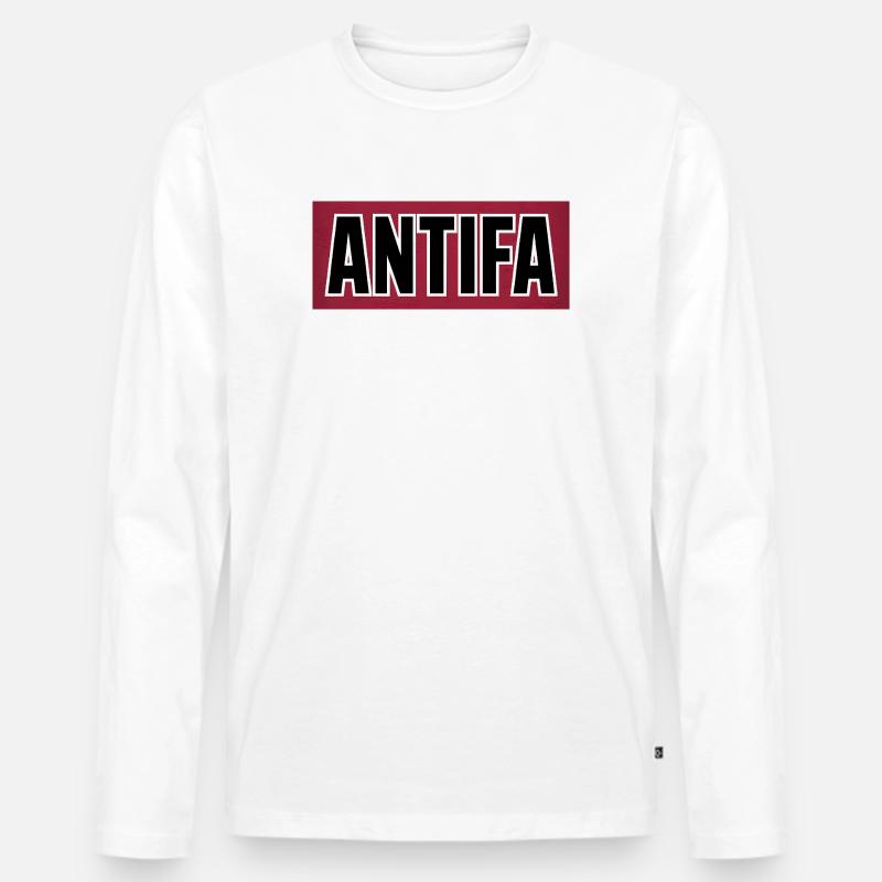 Antifa – Antifaschistisches Merch - Männer Premium Bio Langarmshirt - Weiß