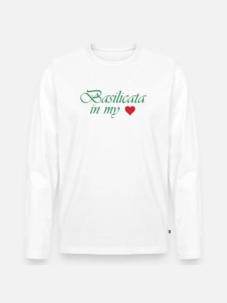 Basilicate dans mon cœur - T-shirt manches longues Premium bio Homme - blanc