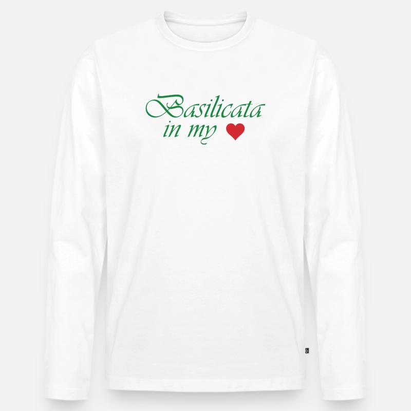Basilicata in meinem Herzen - Männer Premium Bio Langarmshirt - Weiß