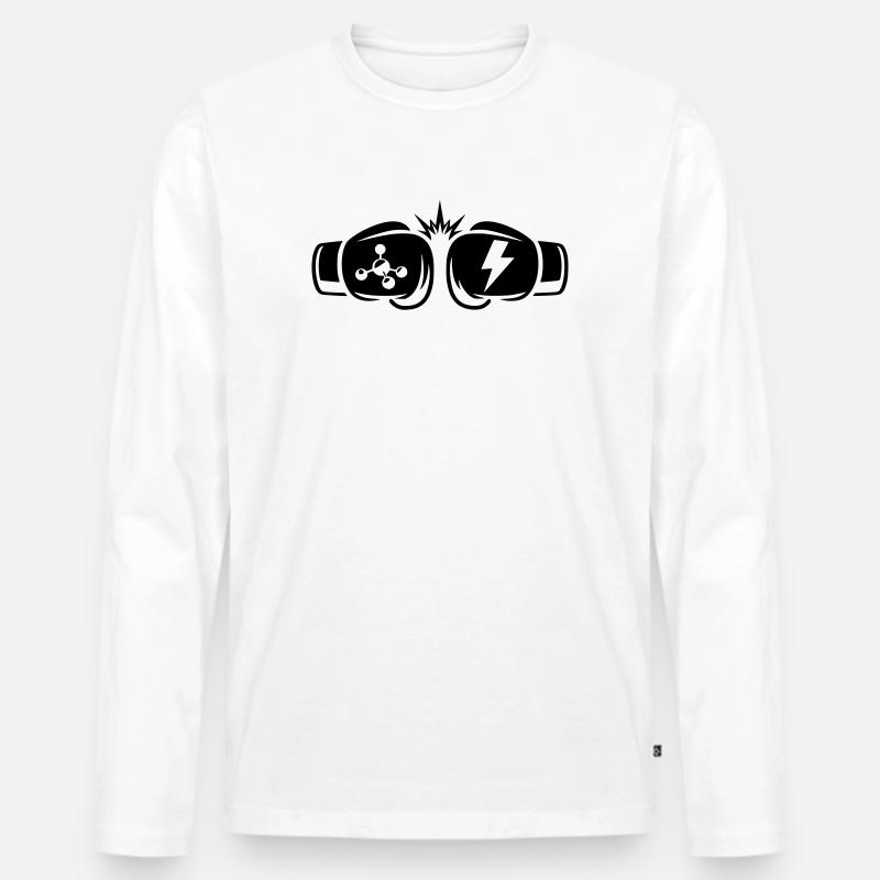 Leistung vs. Gas - Männer Premium Bio Langarmshirt - Weiß