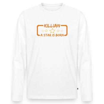 Killian: A Star Is Born - Männer Premium Bio Langarmshirt - Weiß - Vorne - Nico (187cm)