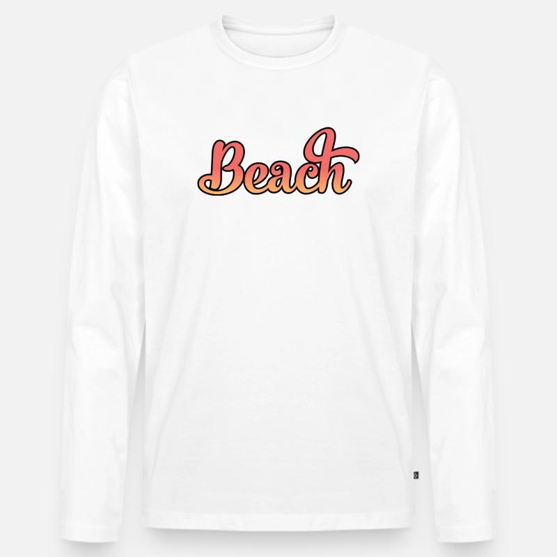 Beach - Männer Premium Bio Langarmshirt - Weiß