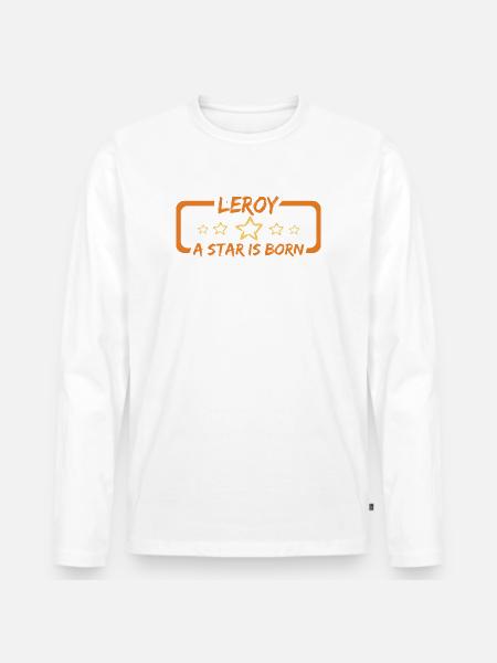 Leroy as a gift - Men's Premium Organic Long Sleeve Shirt - white