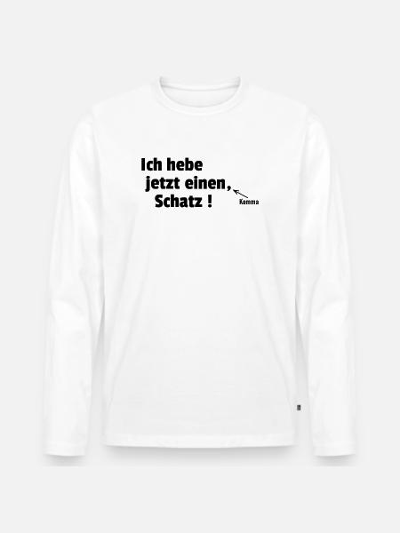 Schatz heben - Männer Premium Bio Langarmshirt - Weiß
