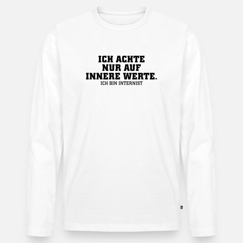 Internist - Männer Premium Bio Langarmshirt - Weiß