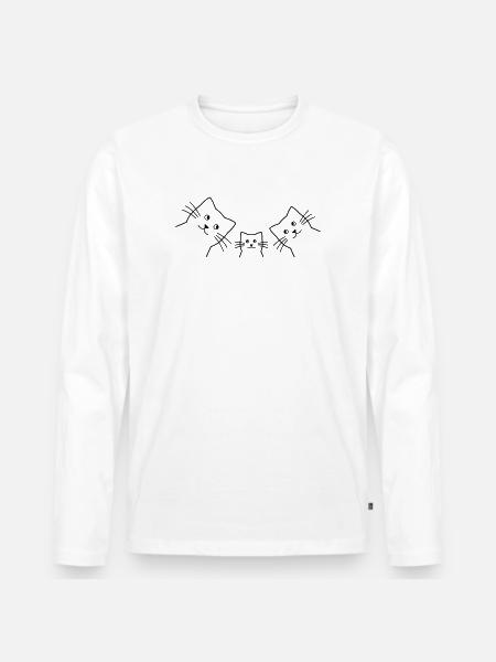 Cat family cats - Men's Premium Organic Long Sleeve Shirt - white