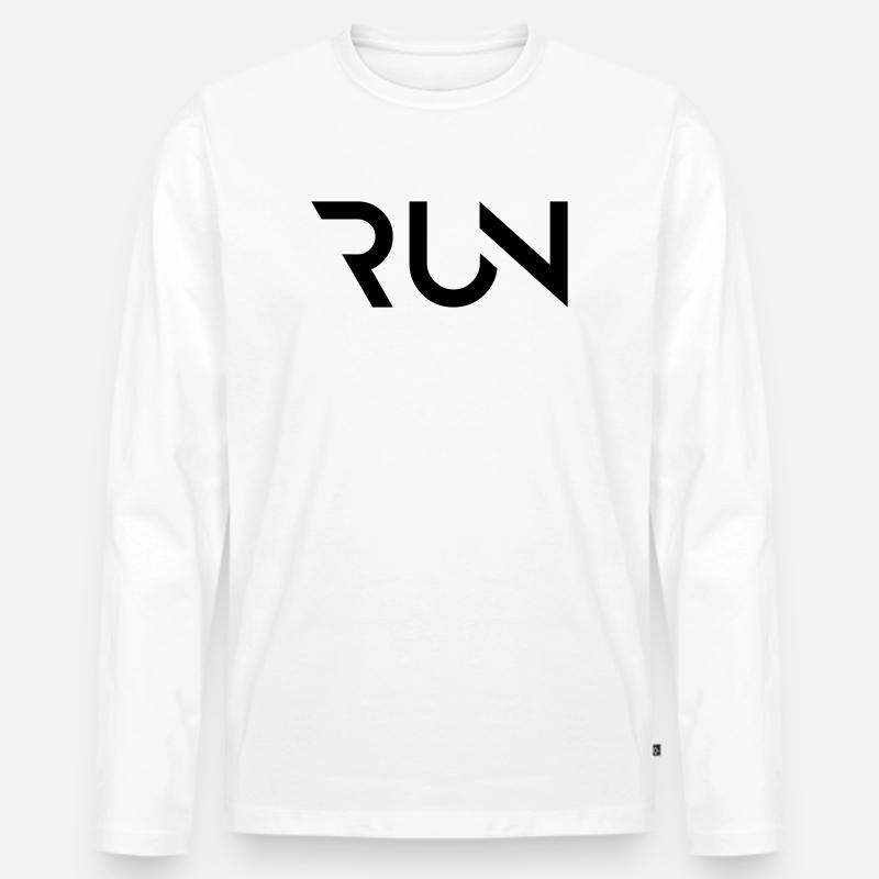 LAUF - Männer Premium Bio Langarmshirt - Weiß