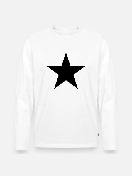 AVM STAR BLACK v001 - Men's Premium Organic Long Sleeve Shirt - white