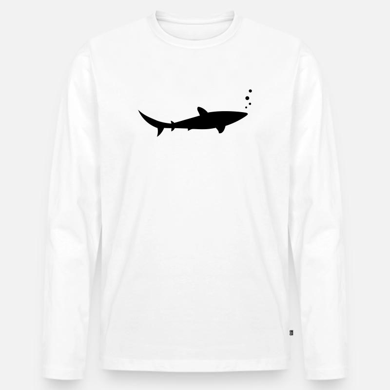 shark Hai Haifisch - Männer Premium Bio Langarmshirt - Weiß