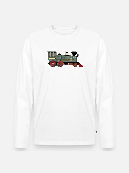 Steam locomotive - Men's Premium Organic Long Sleeve Shirt - white