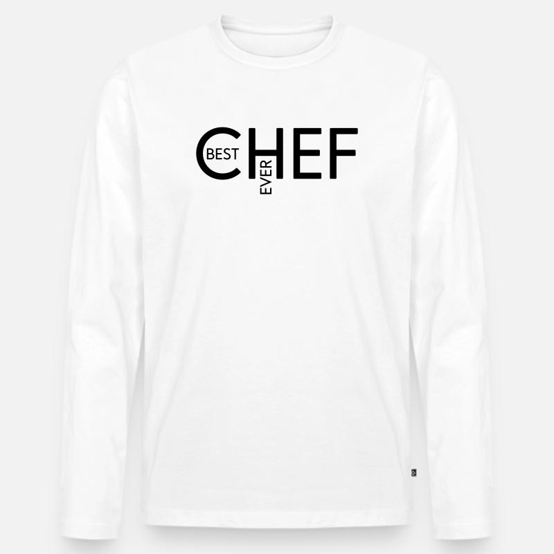 Best Chef ever - Männer Premium Bio Langarmshirt - Weiß