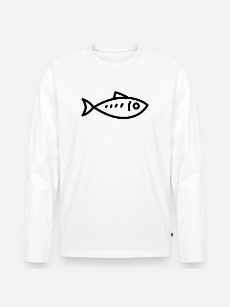 herring - Men's Premium Organic Long Sleeve Shirt - white