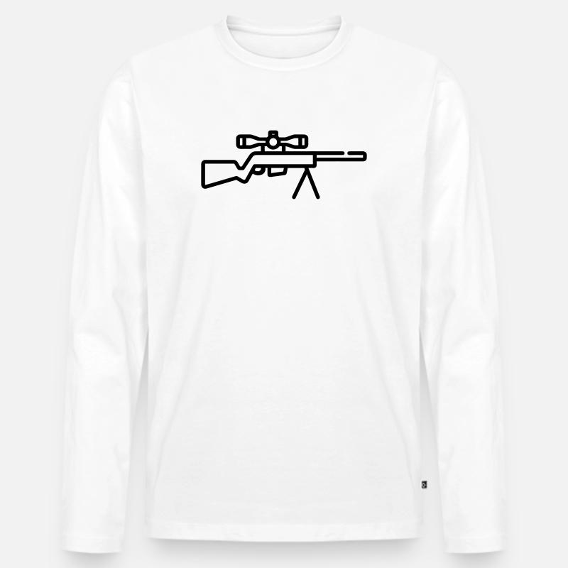 Scharfschütze - Männer Premium Bio Langarmshirt - Weiß