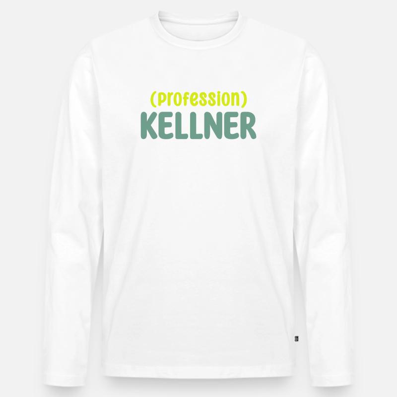 kellner - Männer Premium Bio Langarmshirt - Weiß