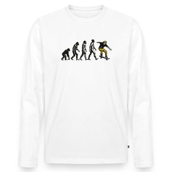Evolution Skateboarder – Grunge Skate Design - Männer Premium Bio Langarmshirt - Weiß - Vorne - Nico (187cm)