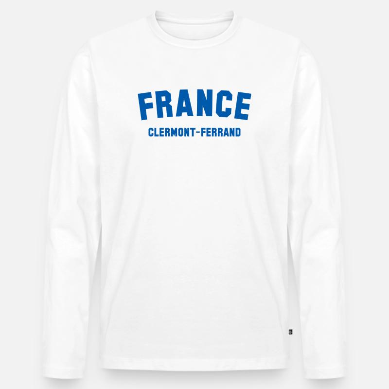 Clermont Ferrand France Frankreich - Männer Premium Bio Langarmshirt - Weiß