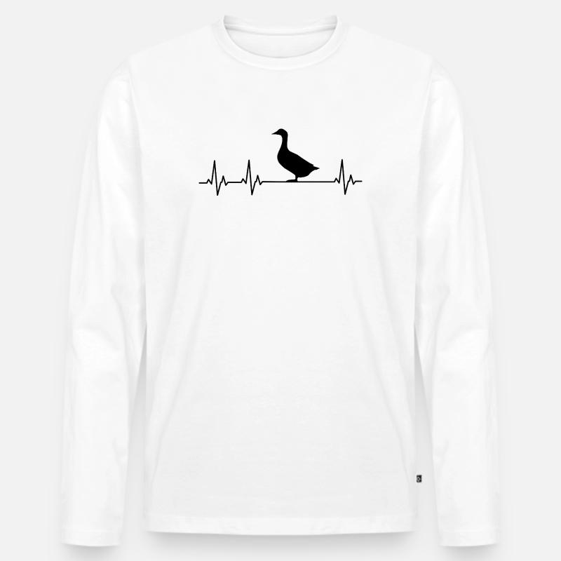 Ente - Enten - Entenzüchter - Liebe - Männer Premium Bio Langarmshirt - Weiß