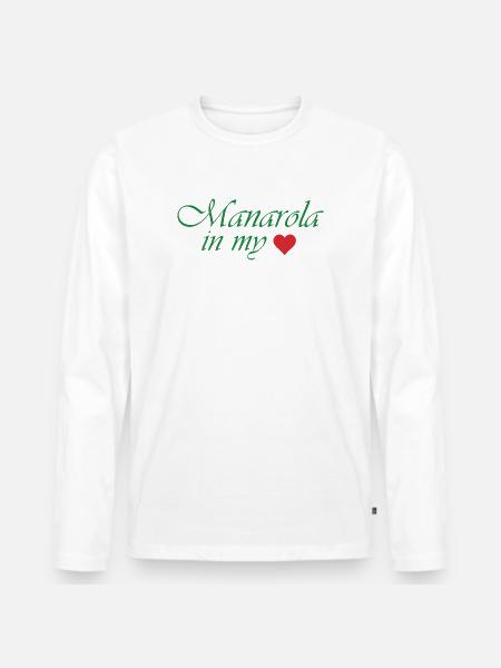 Manarola in my Heart - Men's Premium Organic Long Sleeve Shirt - white