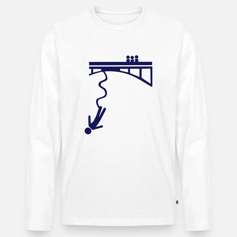 Bungee jumping - Männer Premium Bio Langarmshirt - Weiß
