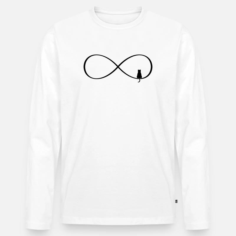 Unendlichkeitszeichen Katzenliebe Geschenk - Männer Premium Bio Langarmshirt - Weiß