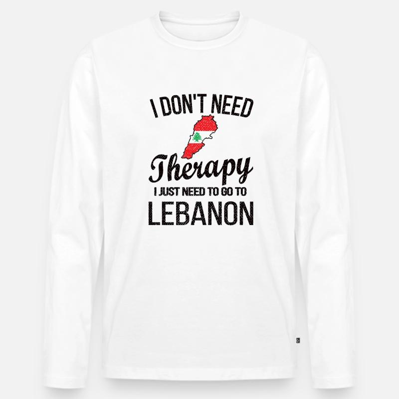 Stolzer Libanese Libanon Libanesische Flagge - Männer Premium Bio Langarmshirt - Weiß