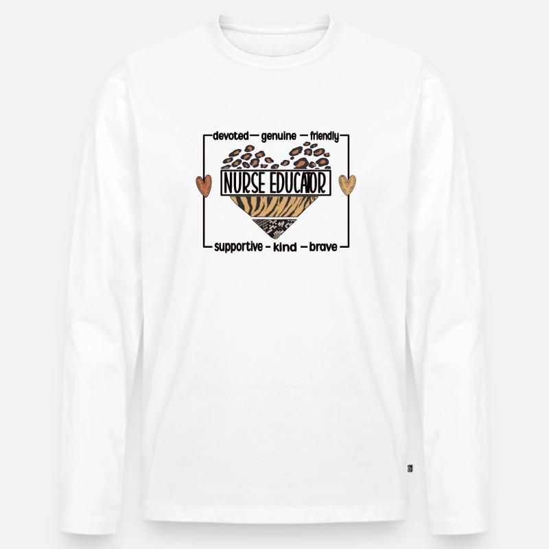 Ausbildner Krankenschwester Krankenpflege Lehrende - Männer Premium Bio Langarmshirt - Weiß