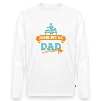 Physiotherapeut Vater cooler Papa - Männer Premium Bio Langarmshirt - Weiß - Vorne - Nico (187cm)