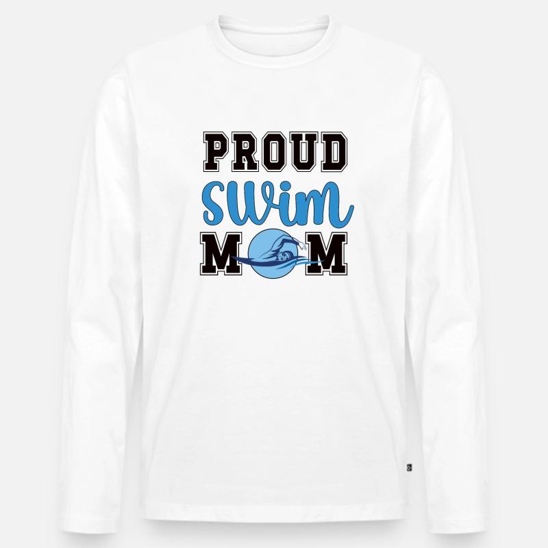 Schwimmmama Geschenk Mutter Schwimmer Schwimm-Mama - Männer Premium Bio Langarmshirt - Weiß