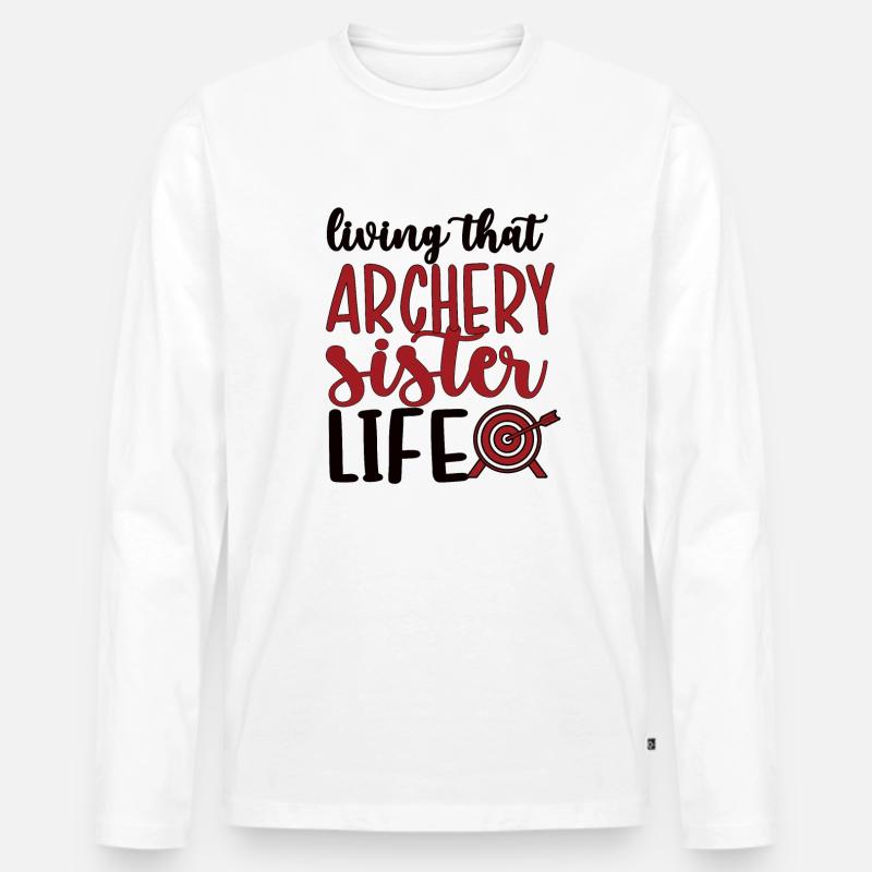 Bogenschießen-Schwester Bogenschützen Schwester - Männer Premium Bio Langarmshirt - Weiß
