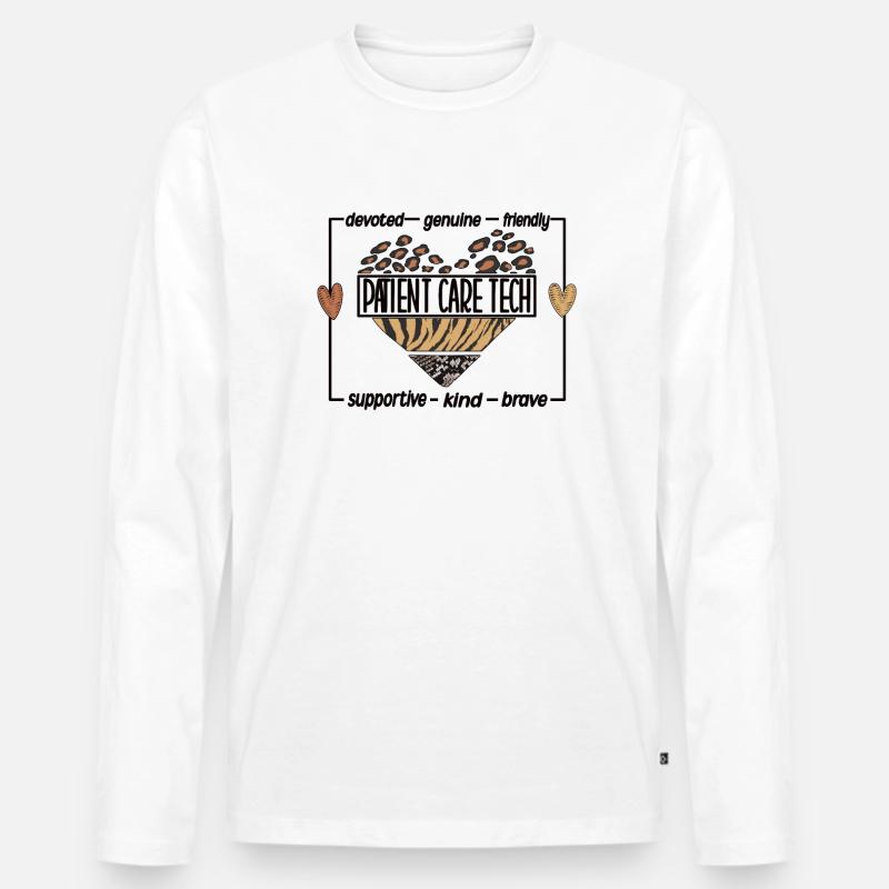 Techniker der Patientenversorgung Pflegetechniker - Männer Premium Bio Langarmshirt - Weiß