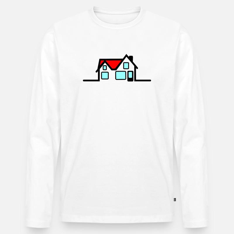 Haus - Männer Premium Bio Langarmshirt - Weiß